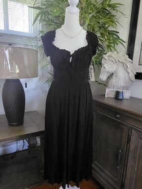 No Boundaries Black Ruffled Maxi Dress